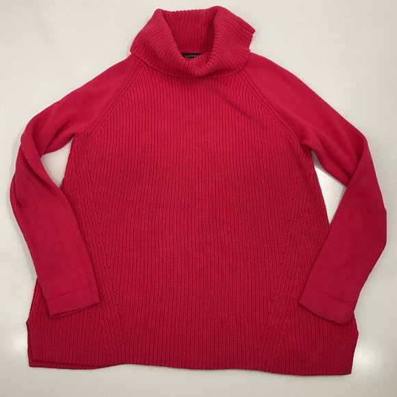Lands' End Sweaters Lands End Red Coral Cowl Neck Knit Sweater Size